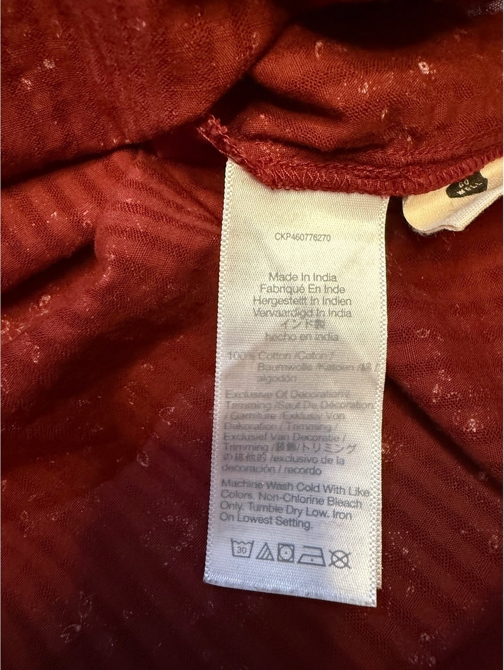 Madewell Floral Peasant Blouse Women’s Large Burgundy Puff Sleeve Boho Top - Picture 5 of 5